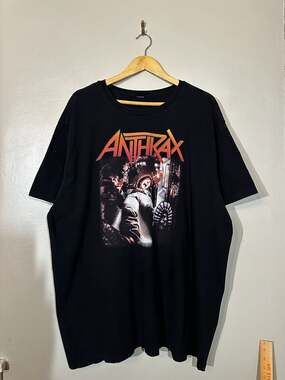 Anthrax Spreading The Disease Band T-Shirt Black Graphic Tee